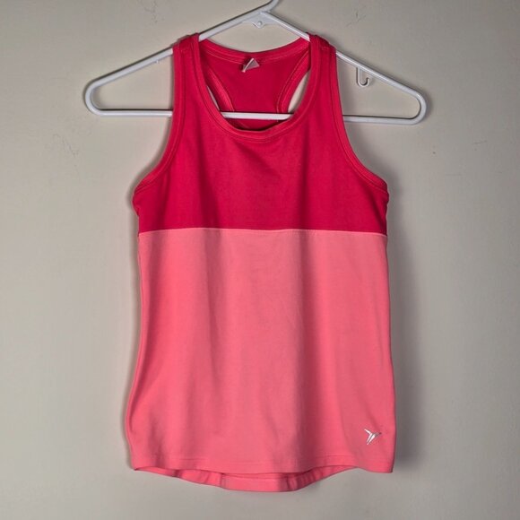 Old Navy Other - Old Navy Sleeveless Top Girls Large 10/12 Wink Pink Neon Dance Tank Colorblock